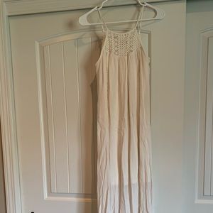 Mossimo Cream Flowy Dress with Crochet Detail